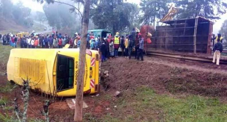 Three People Were Killed In Ntharene Along Meru-Nairobi Highway After School Bus and Lorry Collide